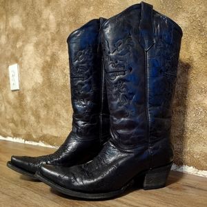 Circle G Cross Embroidered Cowboy Boots